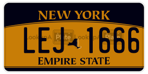 LEJ1666  license plate in NY