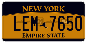 LEM7650 license plate in New York