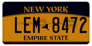 LEM8472  license plate in NY