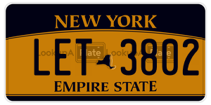 LET3802  license plate in NY