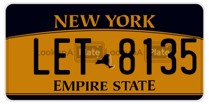 LET8135  license plate in NY