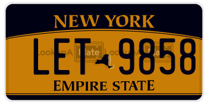 LET9858  license plate in NY