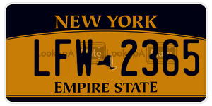 LFW2365  license plate in NY