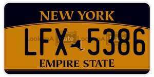 LFX5386  license plate in NY
