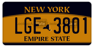 LGE3801  license plate in NY