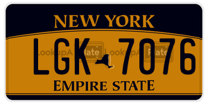 LGK7076  license plate in NY