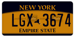 LGX3674 license plate in New York