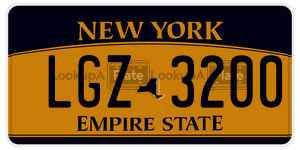 LGZ3200 license plate in New York