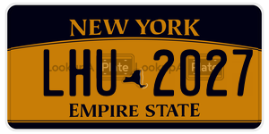 LHU2027 license plate in New York