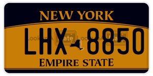 LHX8850  license plate in NY