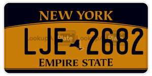 LJE2682  license plate in NY