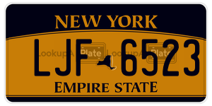 LJF-6523  license plate in NY