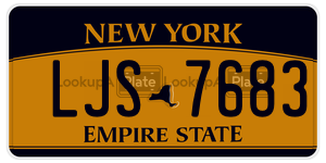 LJS7683  license plate in NY