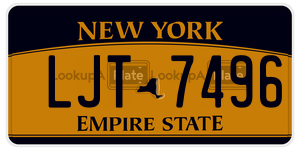 LJT7496  license plate in NY