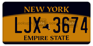 LJX3674  license plate in NY
