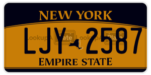 LJY2587  license plate in NY