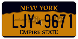 LJY9671  license plate in NY