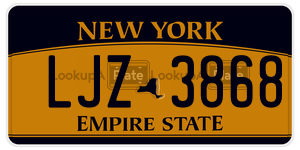 LJZ3868  license plate in NY