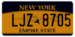 LJZ8705  license plate in NY