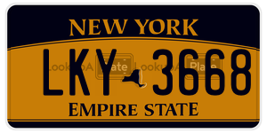 LKY3668  license plate in NY
