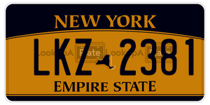 LKZ2381  license plate in NY