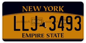 LLJ3493  license plate in NY