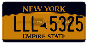 LLL5325  license plate in NY