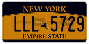 LLL5729 license plate in New York