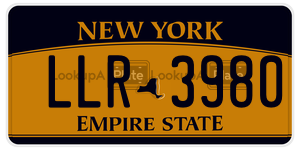 LLR3980  license plate in NY