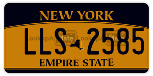 LLS2585  license plate in NY