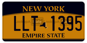 LLT1395  license plate in NY
