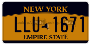 LLU1671  license plate in NY
