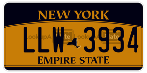 LLW3934 license plate in New York