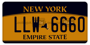 LLW6660 license plate in New York