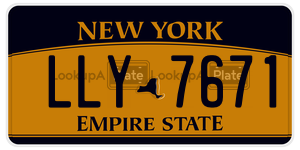 LLY7671 license plate in New York