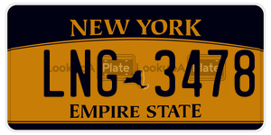 LNG3478 license plate in New York