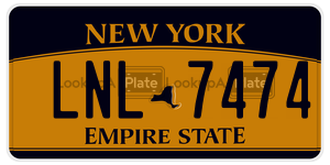 LNL7474 license plate in New York