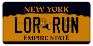 LORRUN license plate in New York