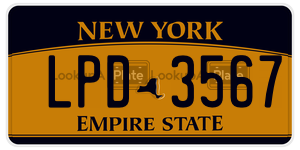 LPD3567  license plate in NY