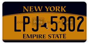 LPJ5302 license plate in New York