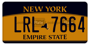 LRL7664  license plate in NY