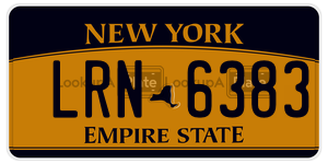 LRN6383  license plate in NY