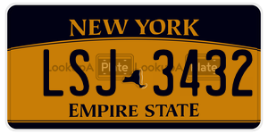 LSJ3432 license plate in New York