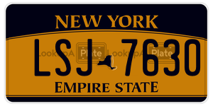 LSJ7630  license plate in NY