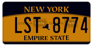 LST8774  license plate in NY