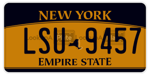 LSU9457 license plate in New York