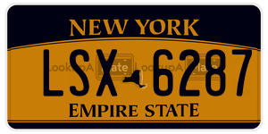 LSX6287 license plate in New York
