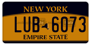 LUB6073  license plate in NY