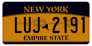 LUJ2191  license plate in NY
