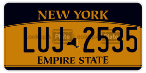 LUJ2535  license plate in NY